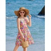 Arshiner Girls Tie Back Dress Spaghetti Strap Ruffle Hem Casual Summer Beach Sundress with Pockets(Colorful Floral)
