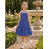Arshiner Girls Tie Back Dress Spaghetti Strap Ruffle Hem Casual Summer Beach Sundress with Pockets(Royal Blue)