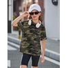 Arshiner Girls Oversized T Shirts with Pocket Short Sleeve Basic Crewneck Summer Casual Loose Tops Clothes 5-14 Years(Camo)