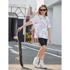 Arshiner Girls Oversized T Shirts with Pocket Short Sleeve Basic Crewneck Summer Casual Loose Tops Clothes 5-14 Years(Tie Dye-b)