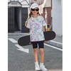 Arshiner Girls Oversized T Shirts with Pocket Short Sleeve Basic Crewneck Summer Casual Loose Tops Clothes 5-14 Years(Tie Dye-b)