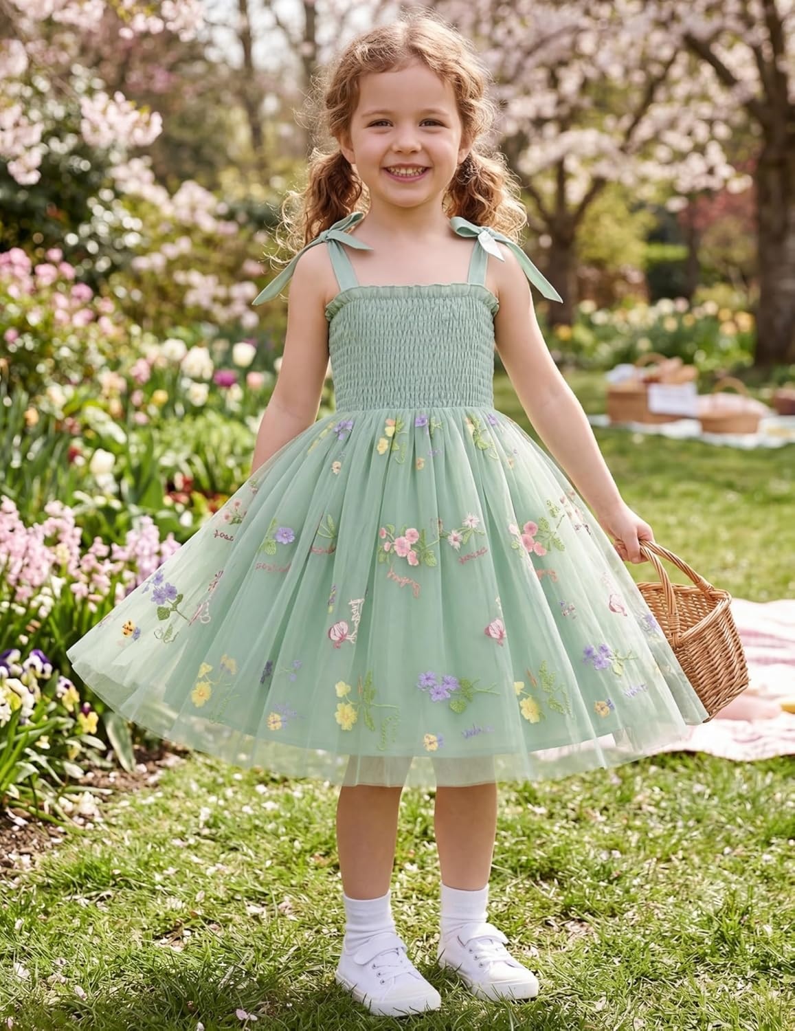 image:imageArshiner Toddler Girl Tutu Dress Summer BowTie Straps Casual Dresses Kids Princess Flowy Swing Clothes for 27YGreen Floral
